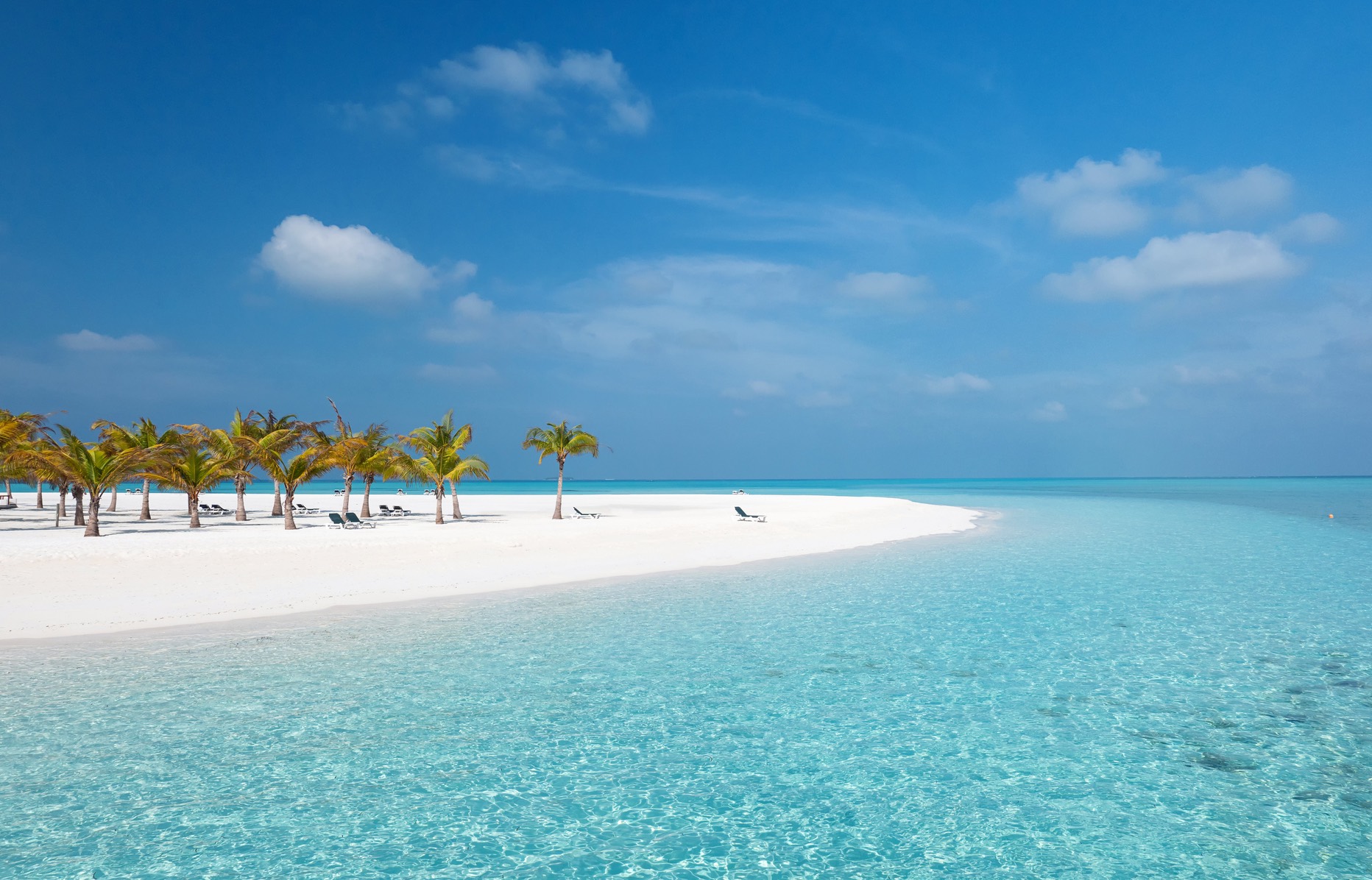 Idyllic Beach on Maldives on Meeru Island