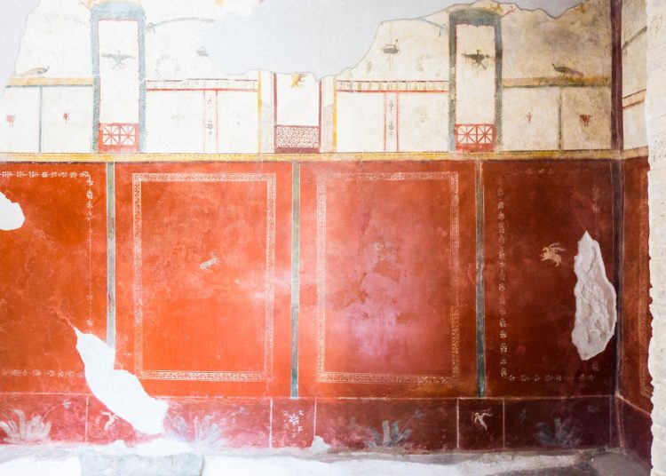 Απεικόνιση πίτσας σε τοιχογραφία 2.000 ετών